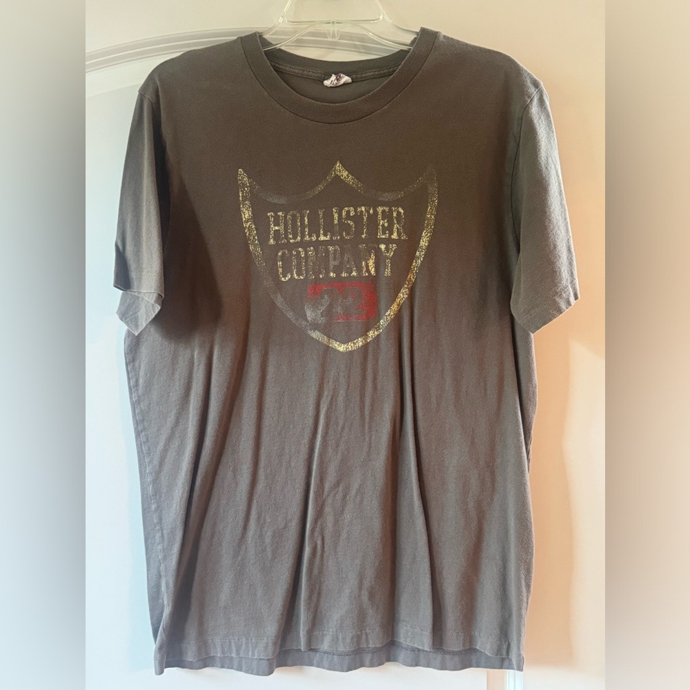 Hollister Gray Cotton T-Shirt